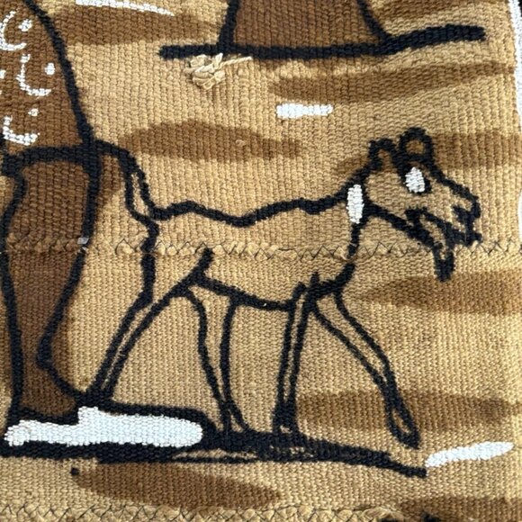 Mud Cloth Handmade Tapestry Textile Basenji Mali African Painting 45" X 63" - Picture 7 of 7